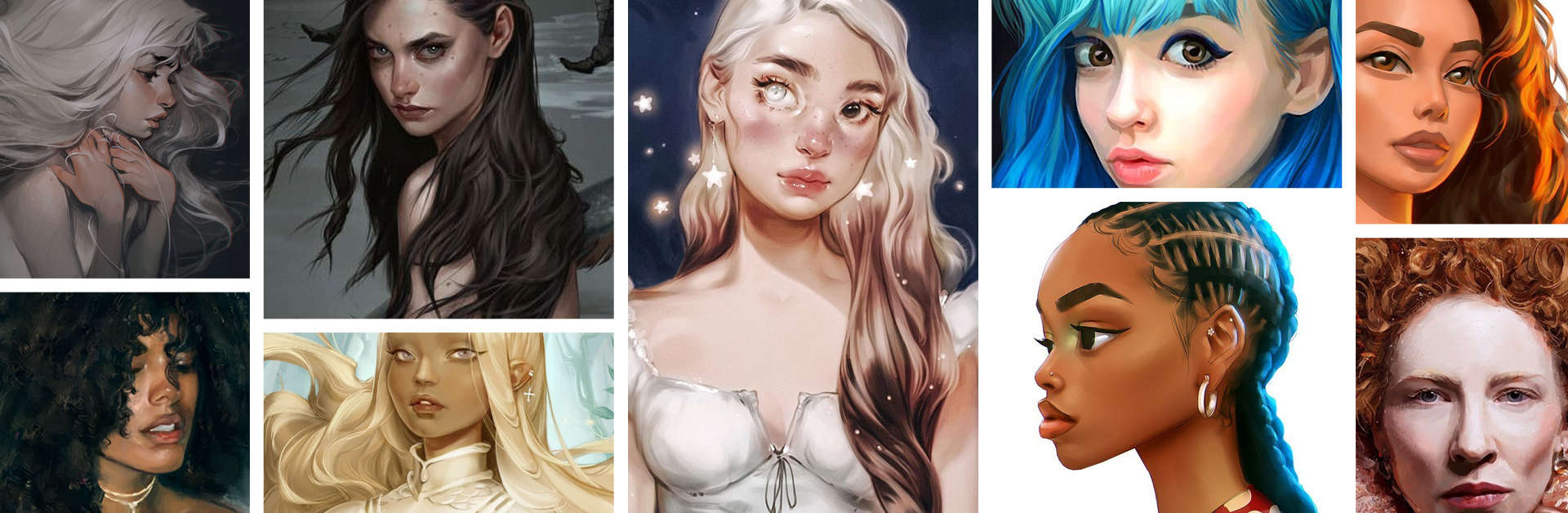 31 Stylish Examples of Digitally Painted Hairstyles  Paintable