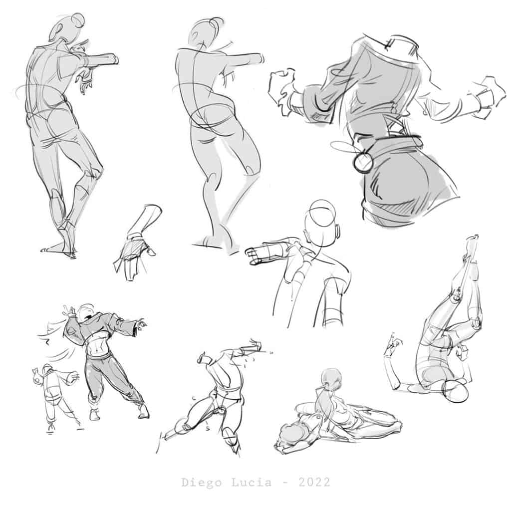 Female pose study - on knees (step by step) by Marcelo-C-C-Filho on  DeviantArt